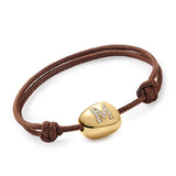Big Gold Nugget Bracelet with Diamond Letter