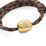 Big Gold Nugget Bracelet with Diamond Letter