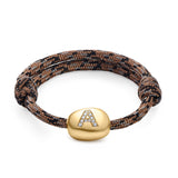 Big Gold Nugget Bracelet with Diamond Letter