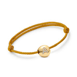 Small Gold Nugget Bracelet with Diamond Letter