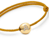 Small Gold Nugget Bracelet with Diamond Letter
