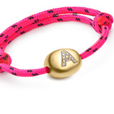 Big Gold Nugget Bracelet with Diamond Letter