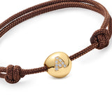 Small Gold Nugget Bracelet with Diamond Letter