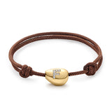 Chubby Gold Nugget Bracelet with Diamond Letter