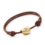 Chubby Gold Nugget Bracelet with Diamond Letter