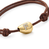Chubby Gold Nugget Bracelet with Diamond Letter