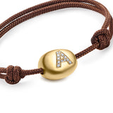 Big Gold Nugget Bracelet with Diamond Letter