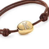 Big Gold Nugget Bracelet with Diamond Letter