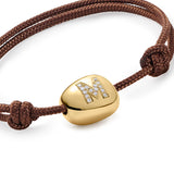 Big Gold Nugget Bracelet with Diamond Letter