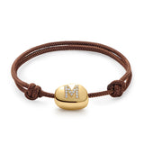 Big Gold Nugget Bracelet with Diamond Letter