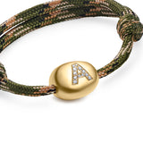 Big Gold Nugget Bracelet with Diamond Letter
