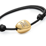 Big Gold Nugget Bracelet with Diamond Letter