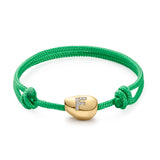Chubby Gold Nugget Bracelet with Diamond Letter