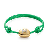 Big Gold Nugget Bracelet with Diamond Letter