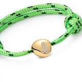 Small Gold Nugget Bracelet with Diamond Letter